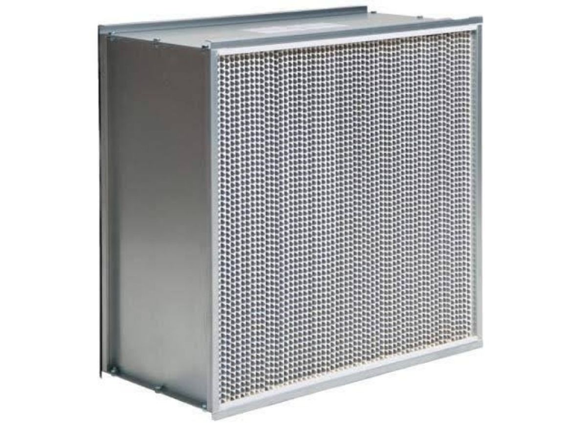 “HEPA box air filter for commercial HVAC ventilation systems in Dubai, UAE.
